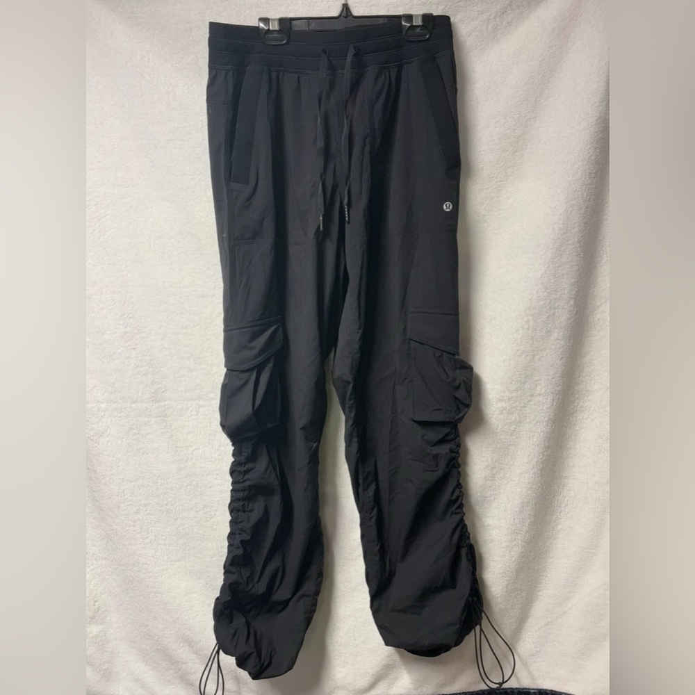 Black Drawstring Cargo Jogger Pants
